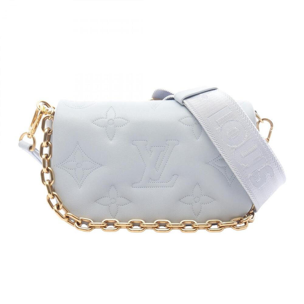 Louis Vuitton Wallet on Strap Bubblegram Blue Glacire Shoulder Bag Leather